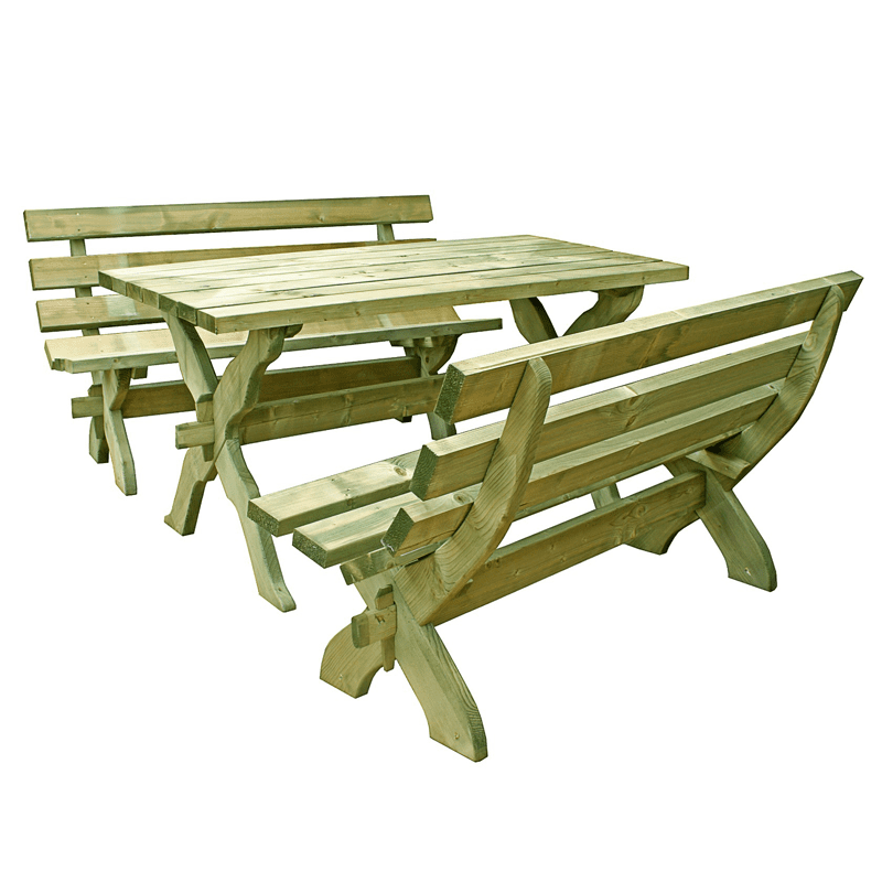Duma Timber Table & Bench Set