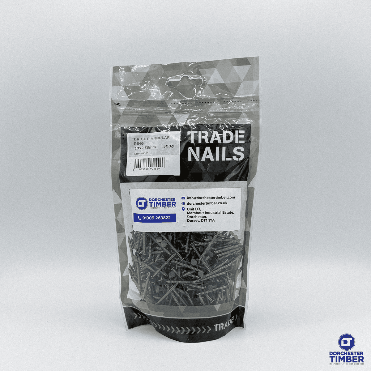 40mm x 2.65mm - Bright Annular Ring Nails | 0.5g