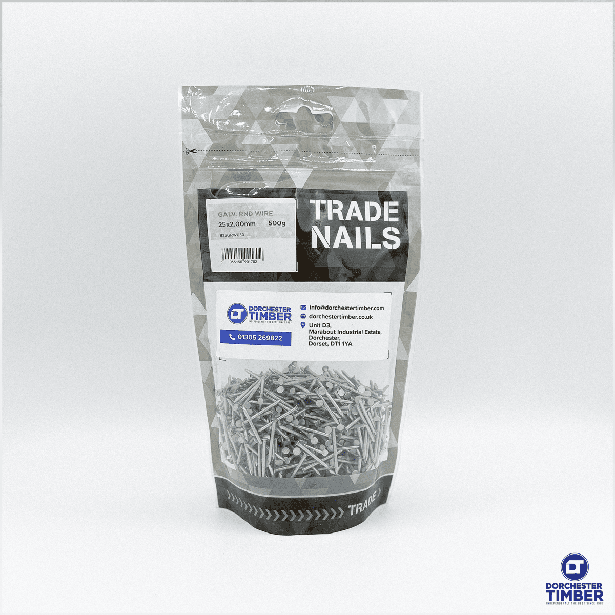 25mm x 2.00mm - Galvanised Round Wire Nails | 0.5kg