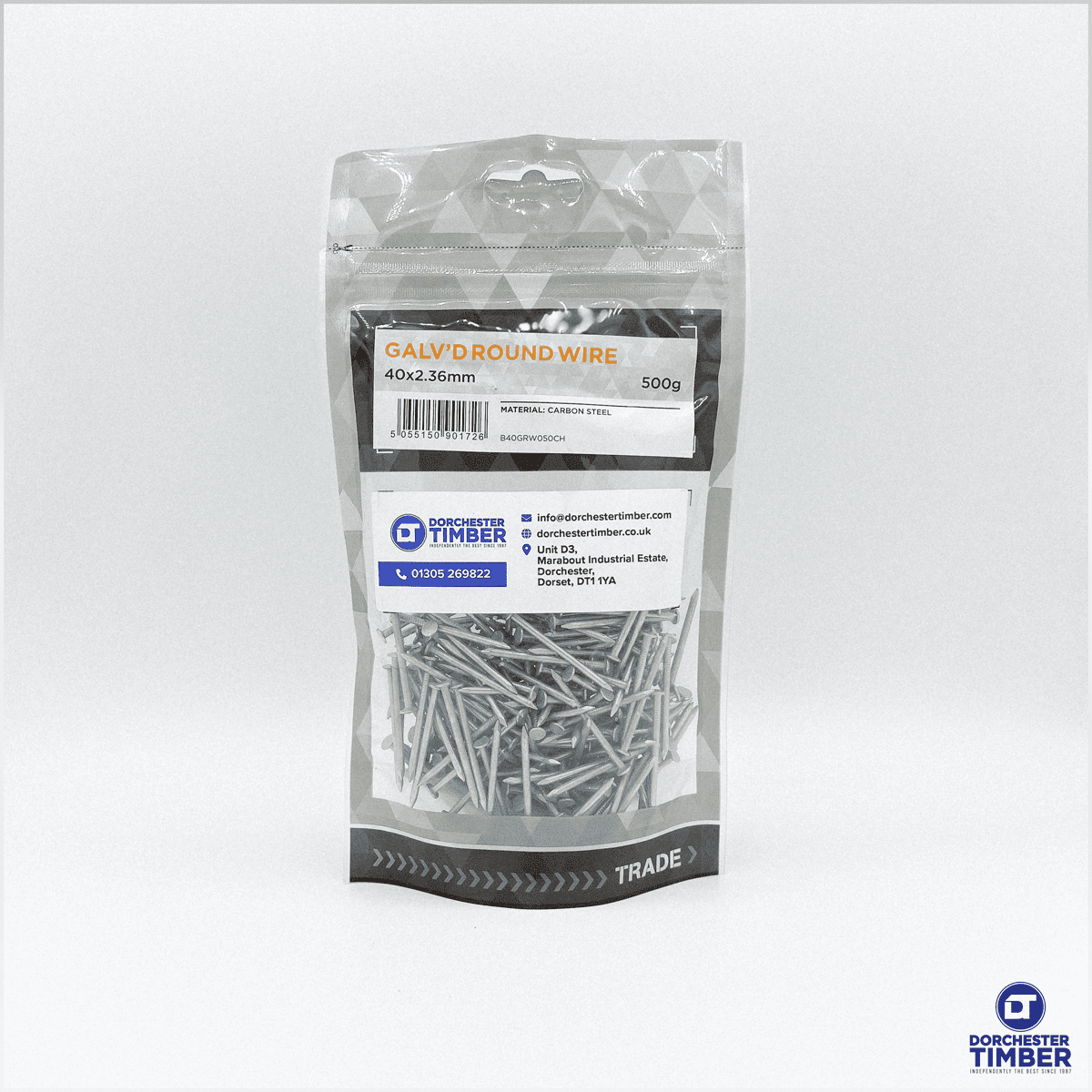 40mm x 2.00mm - Galvanised Round Wire Nails | 0.5kg