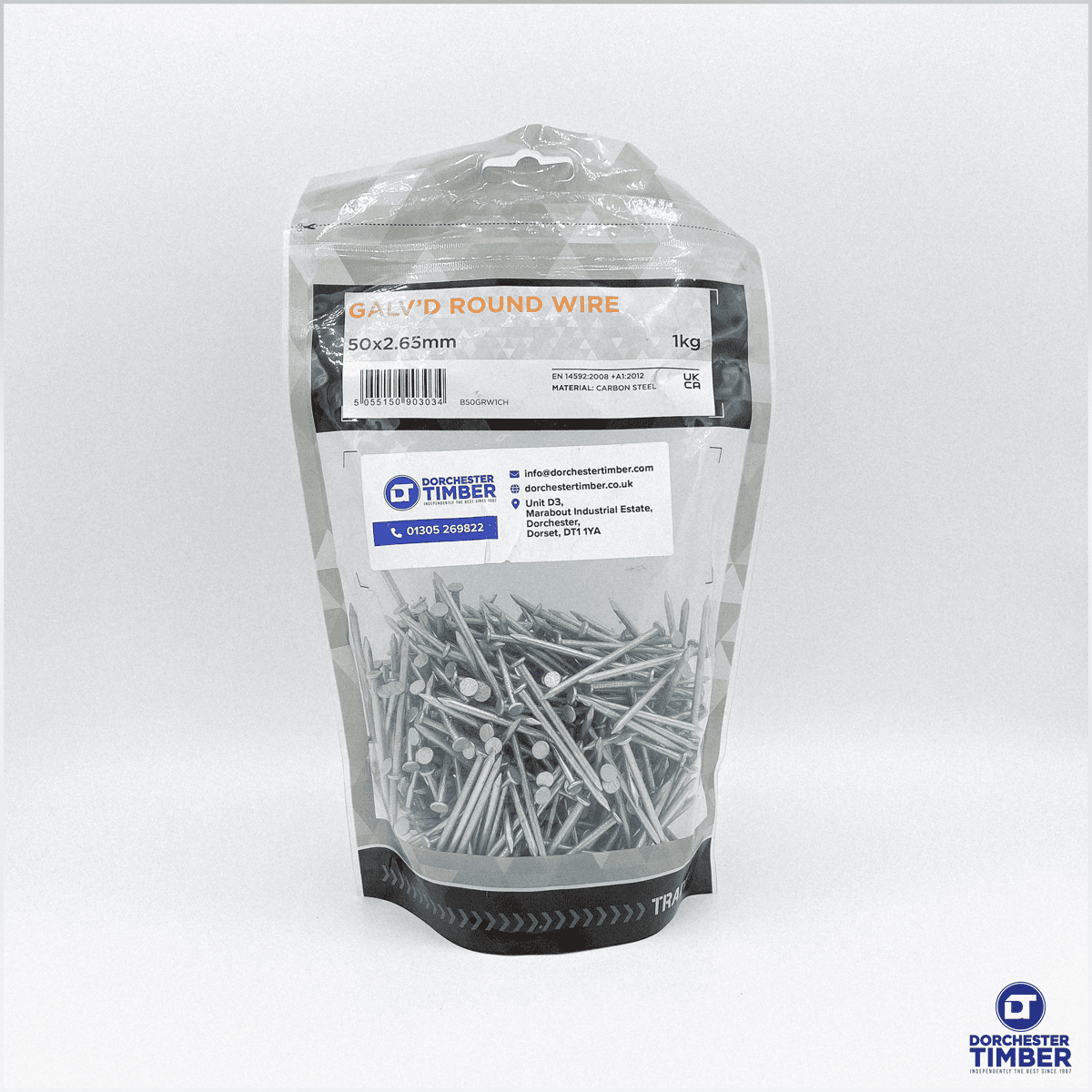 50mm x 2.65mm - Galvanised Round Wire Nails | 1kg