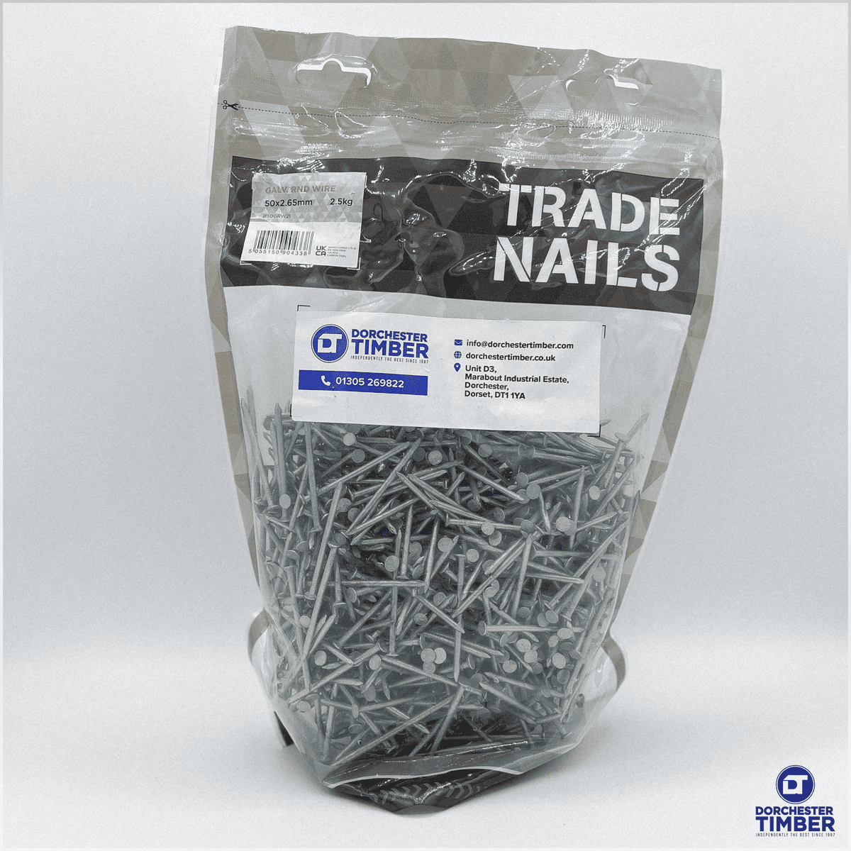 50mm x 2.65mm - Galvanised Round Wire Nails | 2.5kg