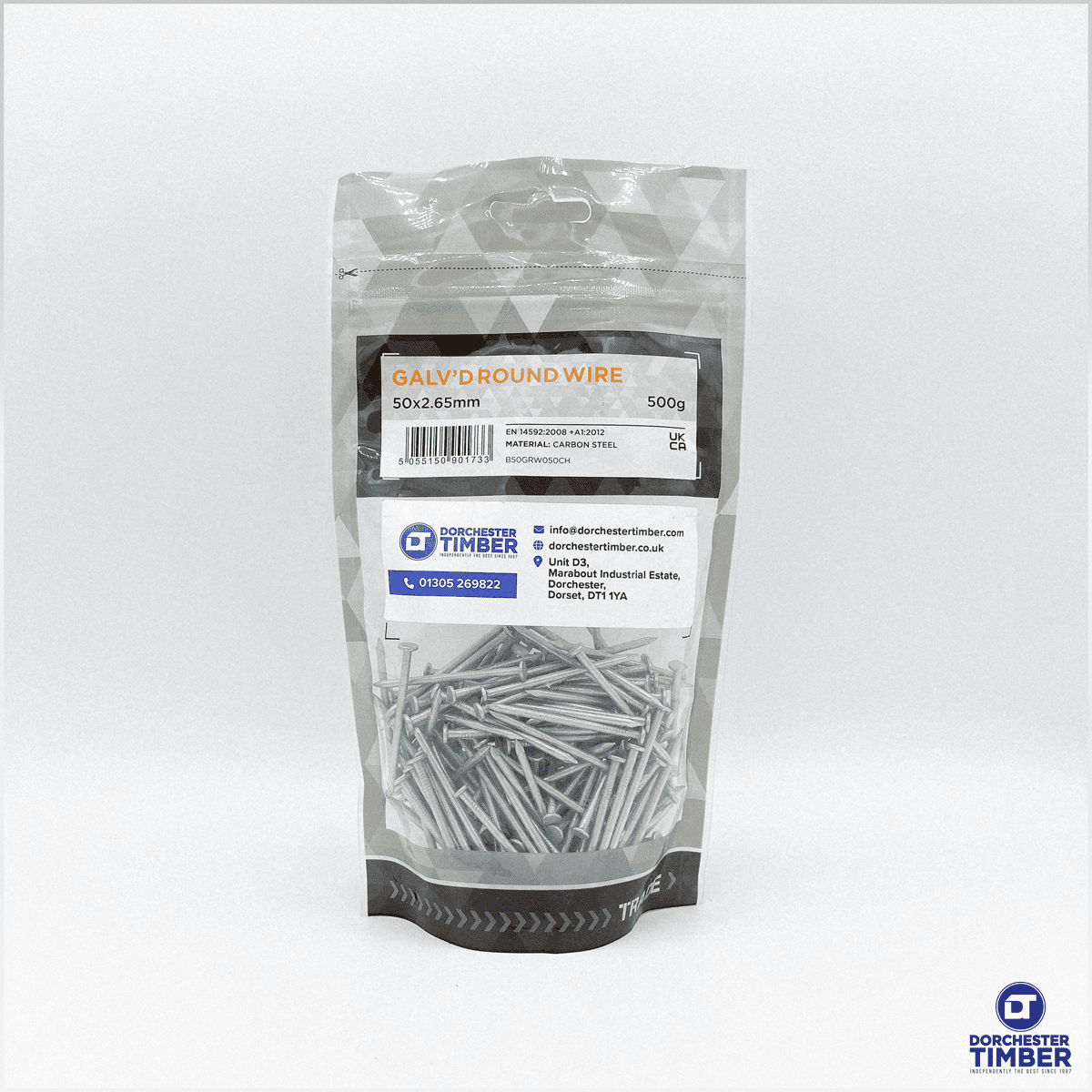50mm x 2.65mm - Galvanised Round Wire Nails | 0.5kg