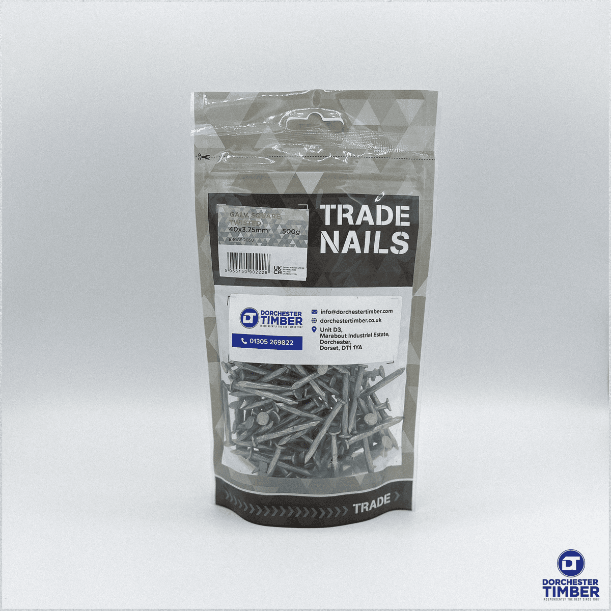40mm x 3.75mm - Galvanised Twisted Nails | 0.5g