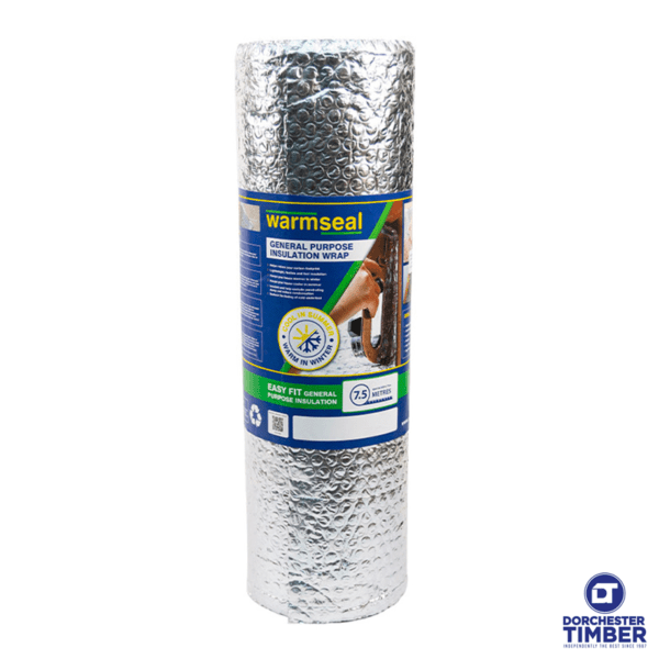 Warmseal General Purpose 600mm Wide Insulation Wrap, 7.5m Roll