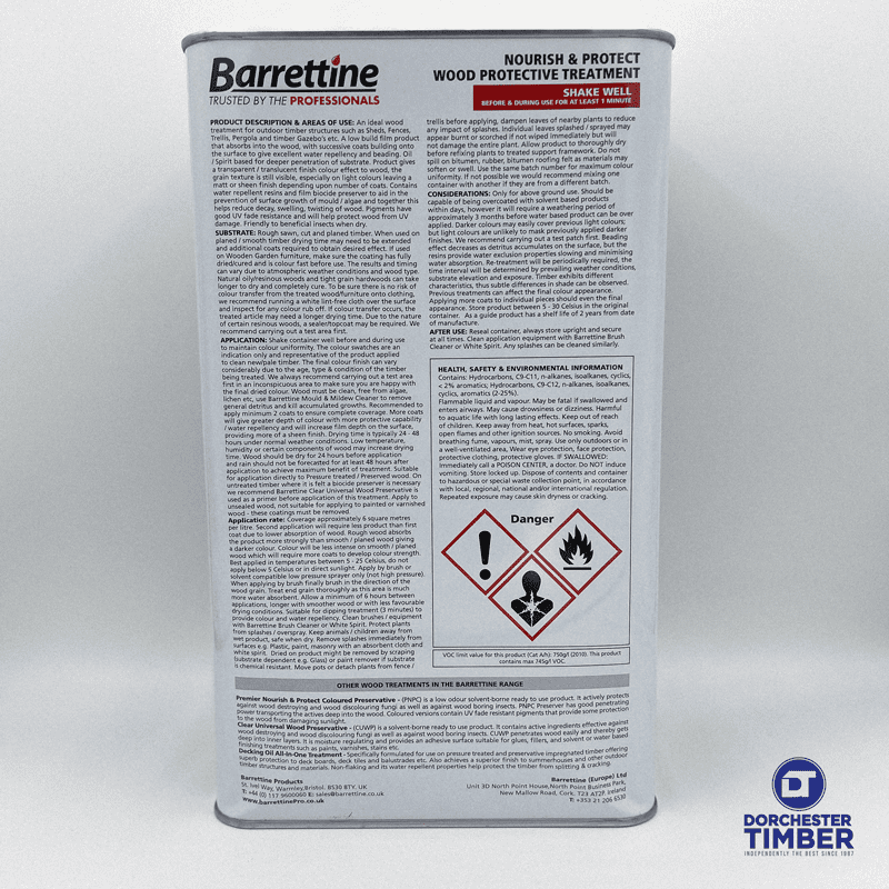 Barrettine Wood Protective Treatment (5Ltr) (Various Colours) - Image 2