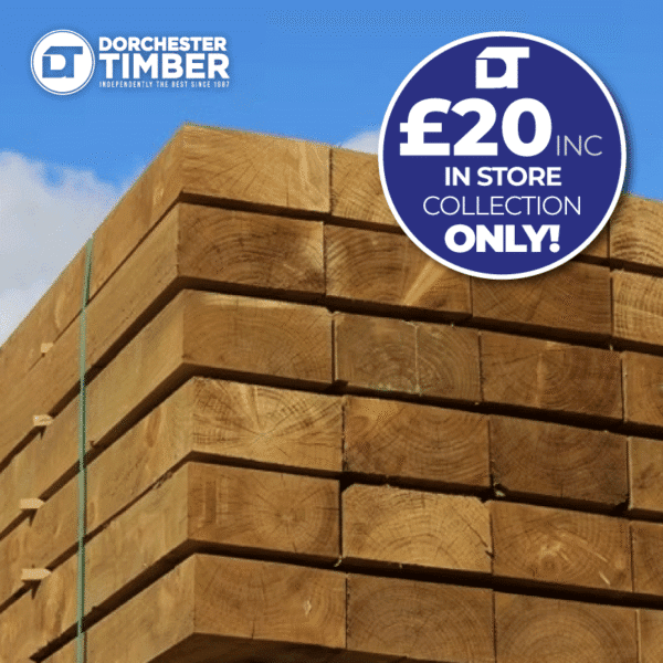 Sawn Treated Sleepers EX 100 x 200mm (4" x 8") 2400mm (COLLECTION ONLY)