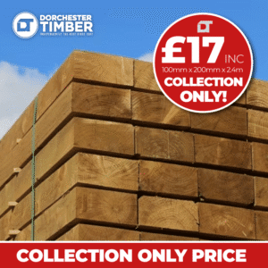 Sawn Treated Sleepers EX 100 x 200mm (4" x 8") 2400mm (COLLECTION ONLY)