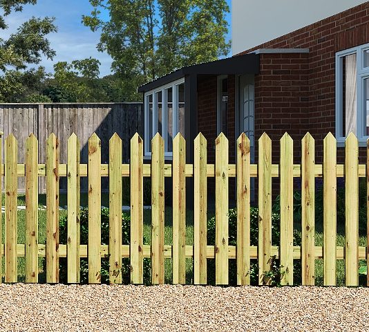 Pointed Top Picket Panels - Pressure Treated - Image 2