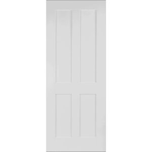 White Primed Shaker 4 Panel Internal Fire Door (FD30) 44mm