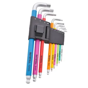 Faithfull Multicoloured Hex Key Set – Professional S2 Steel