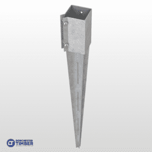 100mm 4" x 4" - Bolt Grip Drive-In Post Support - 600mm Galvanised Spike