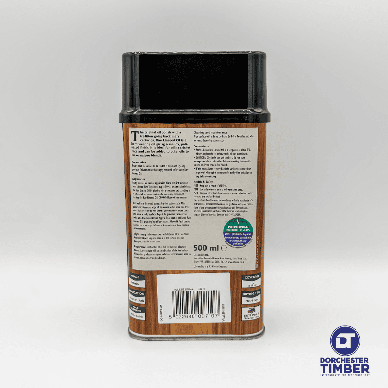 Liberon Raw Linseed Oil– 500ml - Image 2